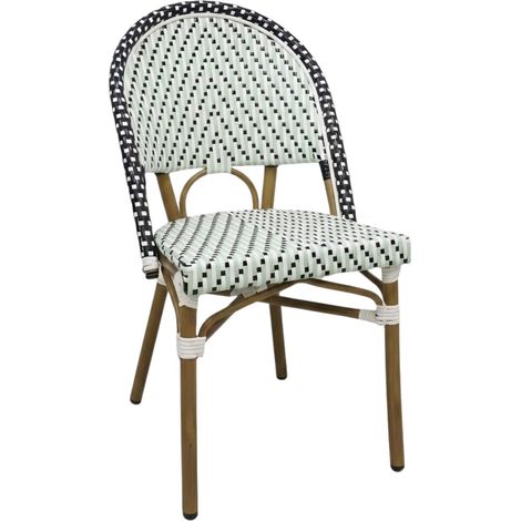 Chaise MONACO en Rotin synthétique style bistrot pour extérieur