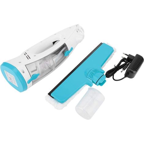 Nettoyeur de vitres électrique Outil de nettoyage de vitres 2 en 1 avec fonction de nettoyage de vitres idéal pour une utilisation à la maison ou au bureau(Blue White).