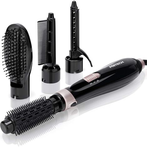 Brosse pour sèche-cheveux - Brosse chaude pour coiffure, brosse à air chaud 4 en 1, 2 vitesses pour cheveux raides, bigoudi