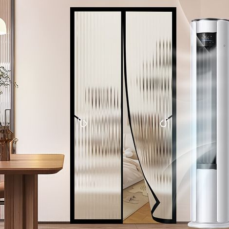 80x205cm Rideau isolant porte magnétique thermique coupe-vent hiver sans perçage installation facile(A) (1/5)