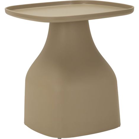 Tavolinetto Gea Tortora 48x48x50 cm - Tavolino da caffè moderno e minimalista in polipropilene resistente - Design sinuoso per interni