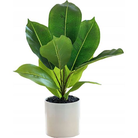 PLANTA ARTIFICIAL EN MACETA REALISTA Ficus de 34 cm DECORACI脫N