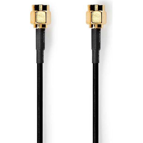 Cavo antenna sma maschio sma maschio placcato oro 50 ohm protezione a guscio singolo 200 m rotondo pvc nero etichetta (1/3)