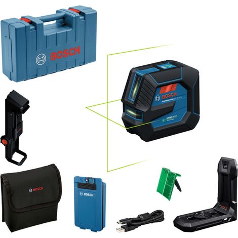 Bosch Professional – Laser à ligne verte 20m – 2 lignes laser – Classe 2 – Auto-nivellement ±4% – IP65 – 601065602 - GLL 20-22 G