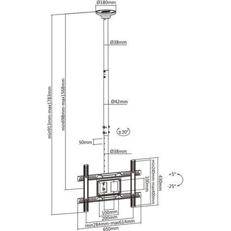 Maclean MC-803 - Universal Plasma TV Stand (OLED QLED, LCD, 23-100, max. 50 kg, VESA 600 x 400) (1/5)