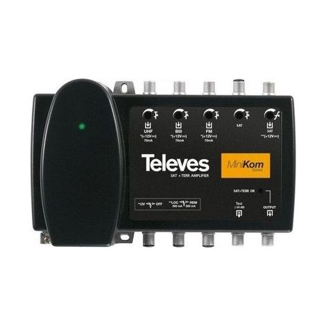 Amplificateur central MINIKOM MATV+FI 4E/1S F FM-BIII-U-FI