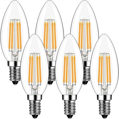 EASYCOMFORT Ampoules LED E14 4W, GreeHse E14 Ampoule LED à Filament Blanc Chaud 2700K, 420Lm Equivalent à Ampoule Incandescente 40W, Petit culot à vis Non Dimmable Lot de 6 (1/5)