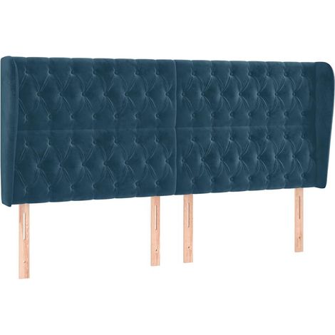 Maison Exclusive - Cabecero con orejas de terciopelo azul oscuro (1/5)