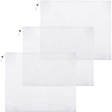 Lot de 3 Sacs de Rechange pour Épuisette Piscine à Mailles Ultra-Fines, 66 x 55 cm Épuisette Réglable pour Piscines Hors Sol et Spas Retient Le Sable la Poussière et Les Poils d'animaux (1/5)
