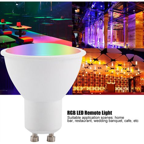 Nouvelle Ampoule LED GU10 3W RGB Blanc Chaud Changeant de Couleur avec Télécommande (1/5)