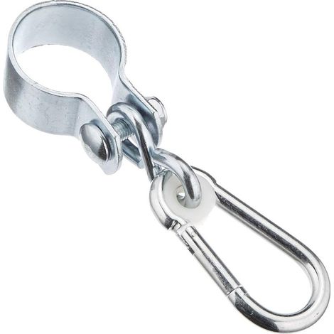 verzinkte Drehhaken Ø 50 mm, Tragkraft 350 kg mit Karabinerhaken, Gerüst-Schaukelhaken, silbernes Aufhängezubehör (1/5)