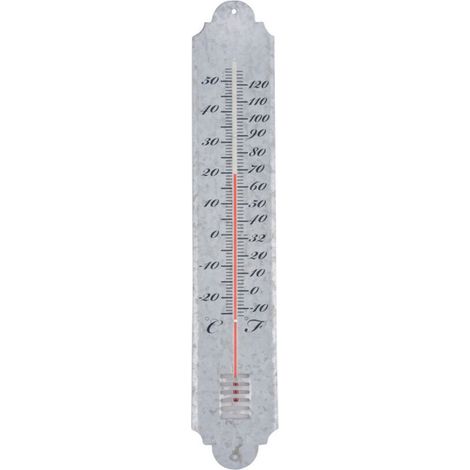Esschert Design – Thermomètre de jardin en zinc patiné 9 x 49,7 cm – Température -20°C à +50°C – Lecture facile Celsius/Fahrenheit (1/5)