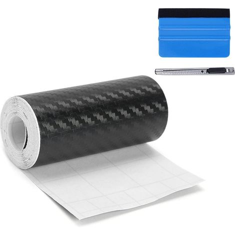 3D Carbon Folie 10cm x 900cm Schwarz selbstklebend, blasenfrei (1/5)
