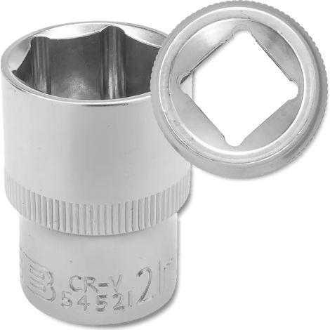 Chiave a bussola JCB da 1/2" 21 mm a 6 punte in acciaio Cr-V