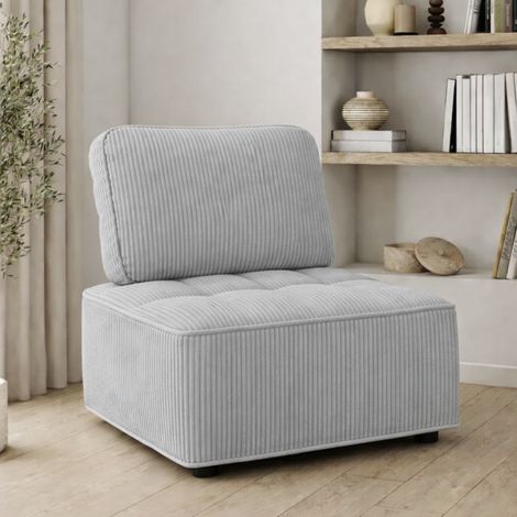 Módulo de sofá y sillón ALFIE de pana gris claro