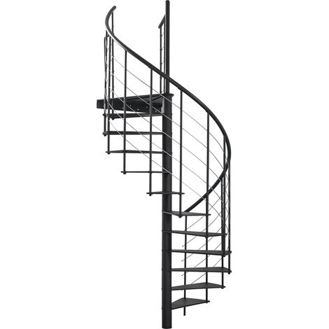 Minka Spindeltreppe Milano 42 - 300,3cm Geschosshöhe Schwarz 160cm Durchmesser
