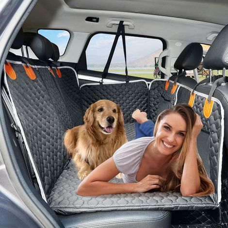 Backseat Extension, Dog Car Seat Cover, Waterproof Travel Hammock for Pet, Durable Camping Mattress, Easy to Clean for Car (Black) (1/5)