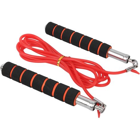 Corde à sauter de vitesse réglable pour compétitions sportives, équipement de fitness d'intérieur rouge (1/5)