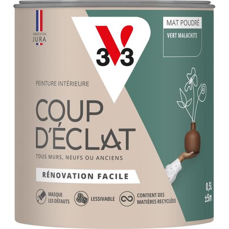 Peinture murale intérieure Coup d'Éclat® V33 Vert malachite Mat Poudré 0,5L