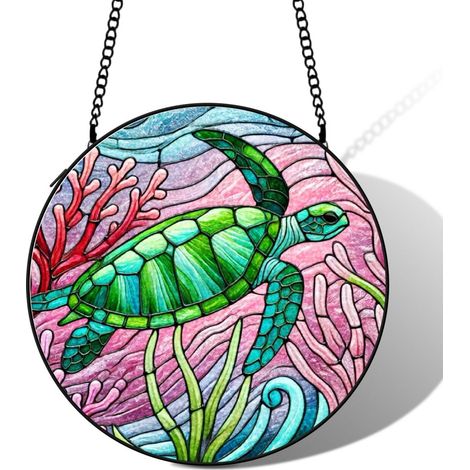 Vitrail oiseau attrape-soleil 16 cm décoration fenêtre suspension raffinée cadeau grand-mère (1/5)