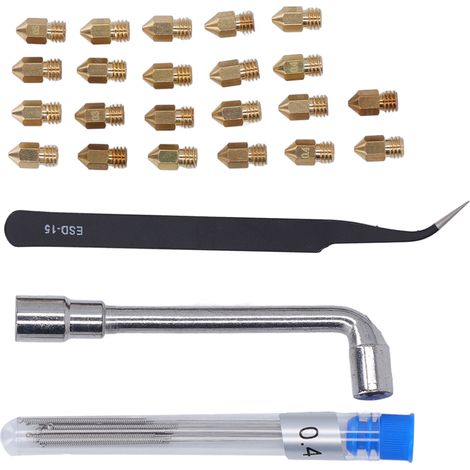 MK8 Hochleistungs-Messing-3D-Druckdüsen-Set, 0,2–1,0 mm Extruder-Kit, kompatibel mit Creality Ender, 8 präzise Größen (1/5)