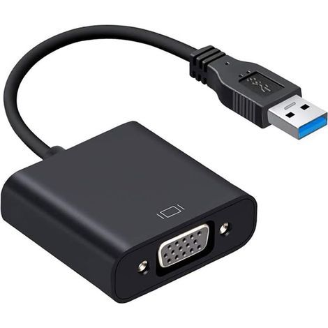 Adaptateur USB 3.0 vers VGA, convertisseur Adaptateur vidéo USB vers VGA Affichage Multi-écrans Adaptateur de câble Externe pour Windows 10/8.1/8/7/XP (1/5)
