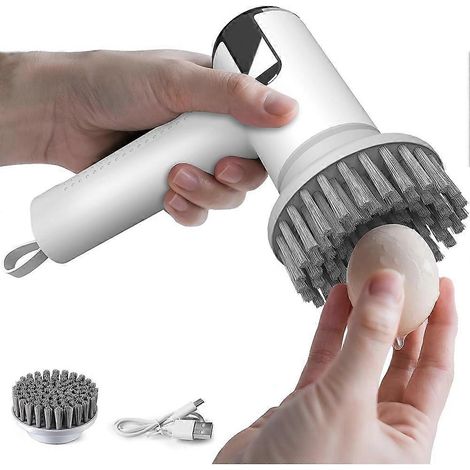 Brosse électrique pour nettoyer les œufs - Lave-œufs frais et brosse à légumes avec indicateur de niveau de batterie et 2 vitesses. (1/5)