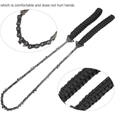 Scie A Cable - 65 Cm - Coupe Bois Metal Plastique Caoutchouc - Pour Survie Camping Chasse - 1 Unite (1/4)