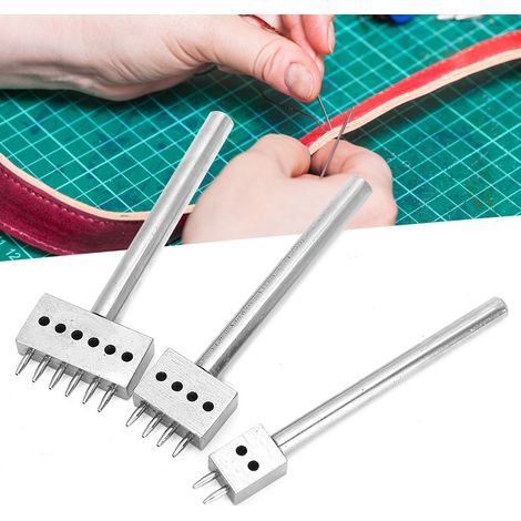 Set de 3 Poinçons pour Cuir - Outils de Perçage 6mm pour Ceintures, Sacs et Projets DIY (1/4)