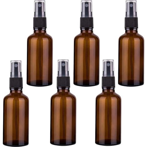 Flacons vaporisateurs vides, 6 flacons vaporisateurs vides de 30ml, flacons vaporisateurs en verre ambré, flacons vaporisateurs vides rechargeables, flacons vaporisateurs portables pour parfums, huile