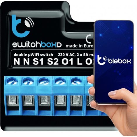 Sin nombre BLEBOX switchboxD - Interruptor doble 230V - Hogar inteligente