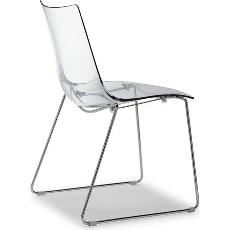 Chaise design, Chaise Zebra antishock pieds luge Transparent en Plastique, Scab design