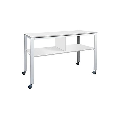 Mesa multifuncional E2008 rodante armazón blanco tablero (1/5)
