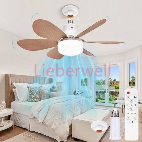 Ventilateur de plafond avec éclairage et télécommande,silencieux,Lampe de plafond LED 30W avec ventilateur,3 vitesses,3 modes (1/5)