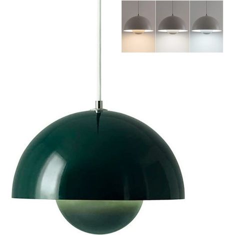 Lustre suspension plafonnier suspendu avec ampoule luminaires de décoration intérieure températures de couleur 23 cm 3 Vert (1/3)