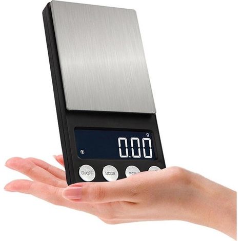 Balance de cuisine - Balance de précision - Mini balance de cuisine numérique - Mini balance de cuisine noire - Balance en acier inoxydable noir et argent (1/5)
