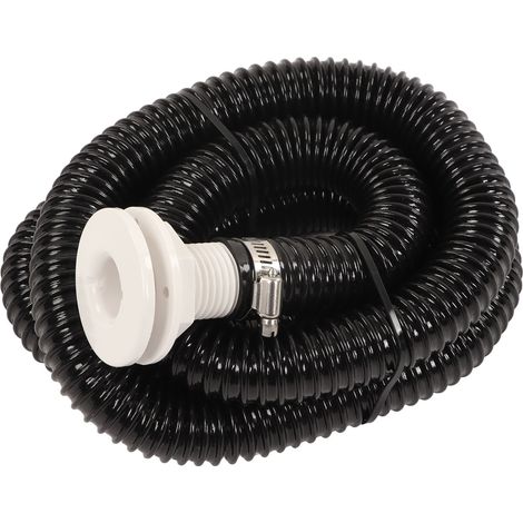Kit tuyauterie pompe de cale avec raccord traversant coque, 1-1/8in diamètre, tuyau PVC 2m, 2 colliers de serrage pour bateau (1/5)