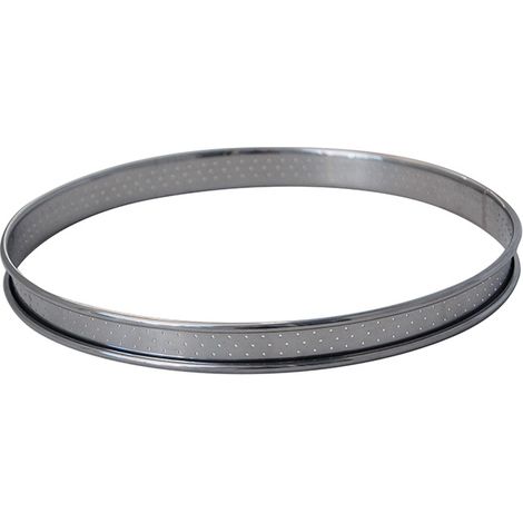 De Buyer - Cercle à tarte perforé bord roulé 10 cm en inox (1/2)