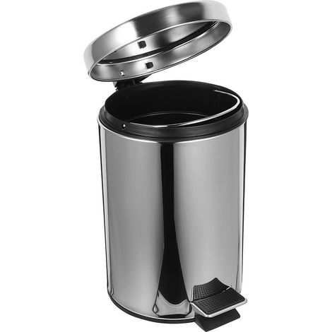 Poubelle À Pédale En Acier Inoxydable Poubelle De Chambre Compacte Conteneur De Déchets Pour Salle De Bain Et Cuisine Ouverture Large Utilisation Hygiénique Sans Contact 10.83X10.16X8.07In (1/5)