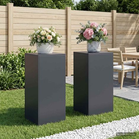 vidaXL Plant Stand 2 pcs Anthracite 40 x 40 x 80 cm Galvanised Steel (1/5)
