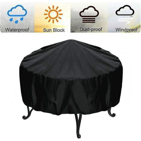 KLVGTIFS PU - Housse pour barbecue rond, imperméable et résistante, idéale pour les barbecues de jardin. Protection UV et eau, 122 x 45 cm. (1/3)