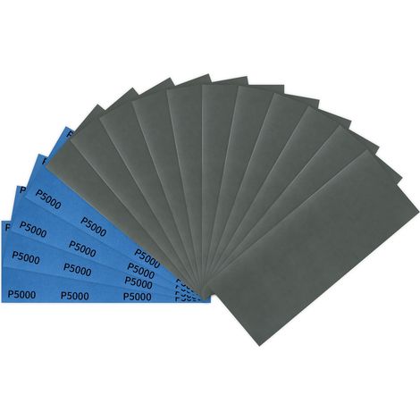 15 pièces Papier de Verre, 5000 Grain Papier Abrasif 9x3,6 pouces Papier Poncage Sec Humide Double Usage pour Bois, Carrosserie, Pierre, Peinture, Métal (1/5)