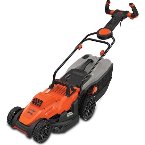 Tondeuse Filaire 1400W, Tondeuse à Gazon Electrique 34 cm, 6 hauteurs réglables 20, 30, 40, 50, 60 et 70 mm, Tondeuse avec Poignée 3 Positions, Orange (1/5)