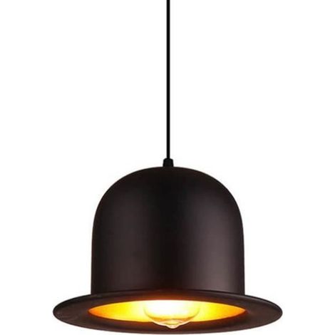 Chapeau Melon créatif Lustre Abat-Jour, Chapeaux Melon Plafond Suspendu Lampes Abat-Jour, Loft Bar Cuisine Suspendue plafonnier, A (1/4)