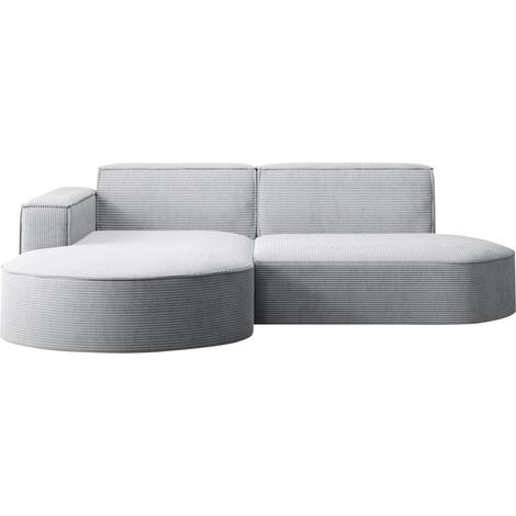 Ecksofa Designer MODENA STUDIO stoff Dicker cord Poso Hellgrau Links (1/5)