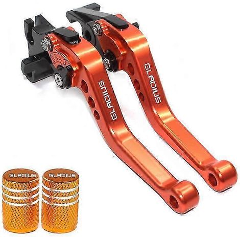 Für SFV650 GLADIUS 2009 2010 2011 2012 2013 2014 2015 - Hochwertiges neues Motorradzubehör - CNC-gefräster, verstellbarer Brems- und Kupplungshebel (1 Set - orange)