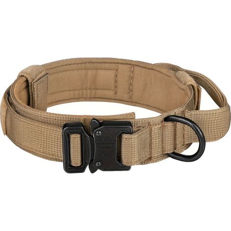 Taktischer Hundehalsband, verstellbar, Kontrollgriff, XL-a, Khaki-a (1/2)