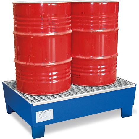 BRB Auffangwanne mit feuerverzinktem Gitterrost, LxBxH 1235x815x350 mm, Auffangvolumen 200 Liter (1/3)