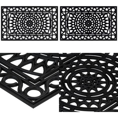 Paillasson rectangulaire 45x75 cm caoutchouc - Tapis D'entrée - Paillasson Extérieur - Paillasson Intérieur - Tapis Caoutchouc - Tapis Antidérapant - Home & Living (1/5)
