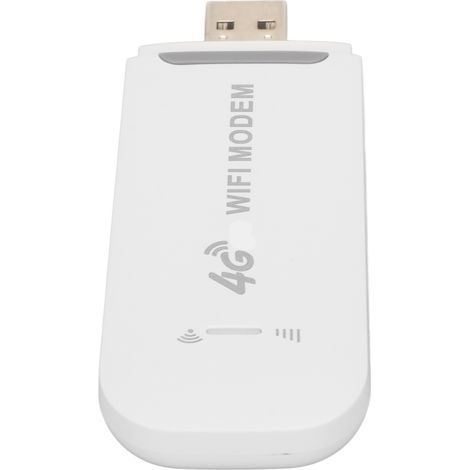 Routeur sans fil 4G LTE 150 Mbps, compatible avec 10 utilisateurs, interface USB, modem WiFi portable pour tablette et ordinateur portable (blanc). (1/4)